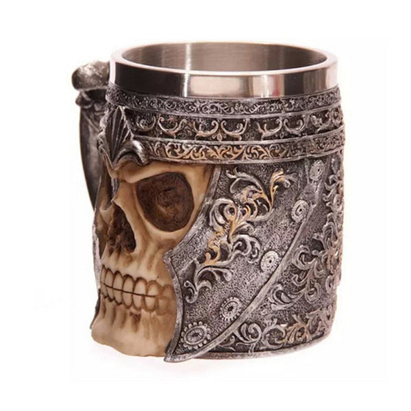 Striking Skull Warrior Beer Mug