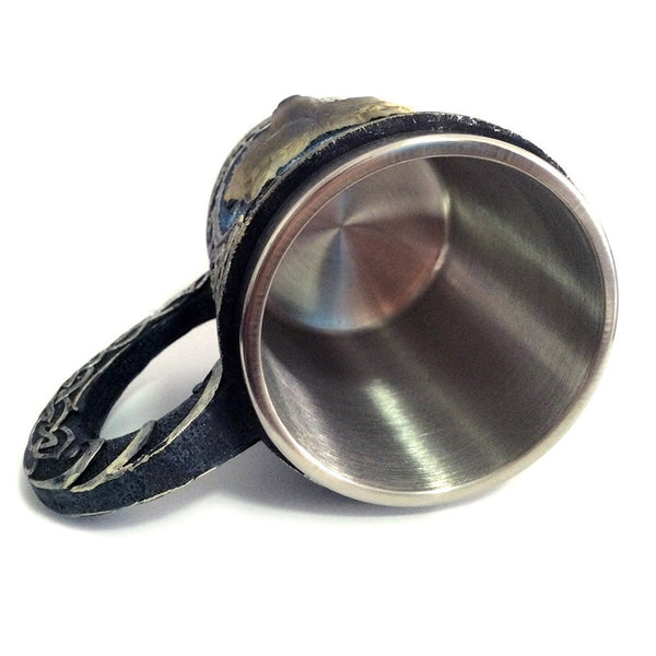 Stainless Steel 3D Wolf Head Beer Mug